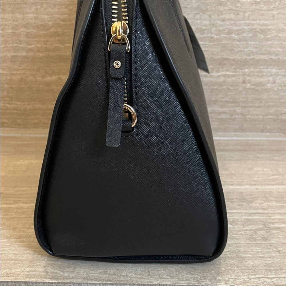 kate spade ♠️ NWT Black Saffiano Dome Satchel with Gold Accent “Laurel Way” - Picture 3 of 7